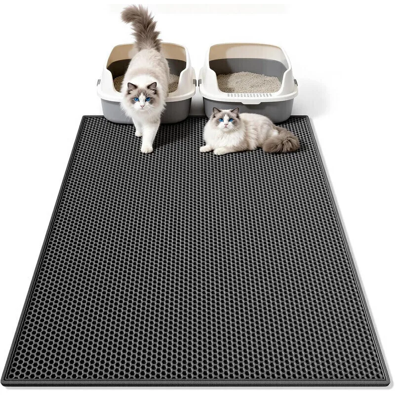 Cat Litter Mat, Honeycomb Double Layer Design, EVA Pad for Litter Box, Traps Urine & Scatter 1005012222531084
