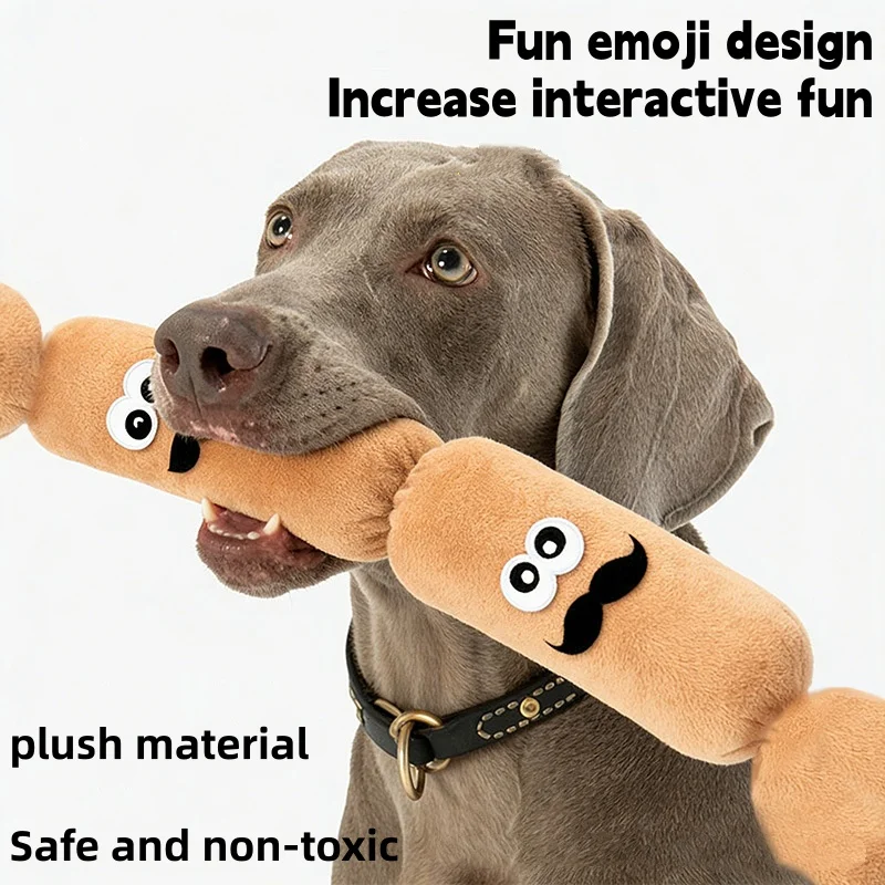 Simulated Sausage Dog Chew Toy Soft Plush BB Squeaker Press-To-Squeak Durable Resistant 1005012223713233