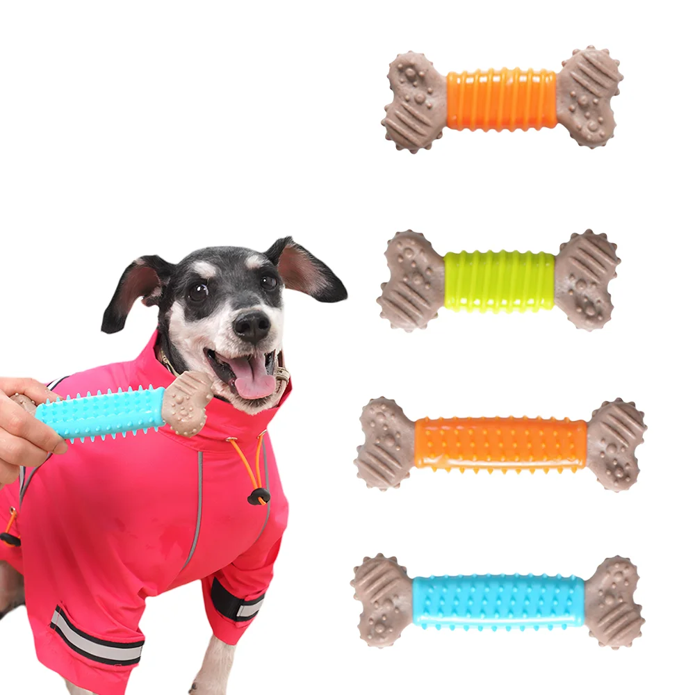 Dog Pet Toy Self-Entertainment TPR Bone-Shaped Chew Stick, Chew-Resistant Puppy Small Dog Chew Toy 1005012224462140
