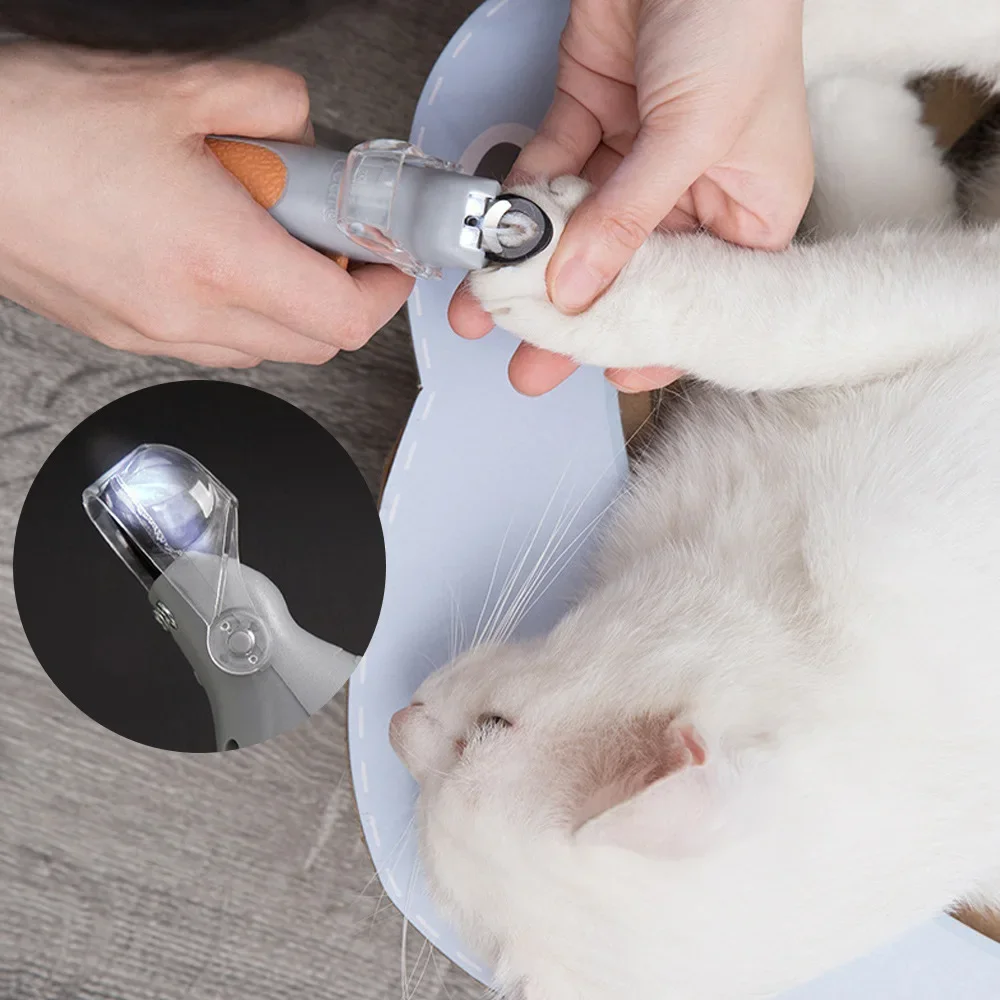 Pet Nail Clipper with LED Light Safety Guard & Magnifier Stainless Steel Blades for Dogs Cats Small 1005012225303732