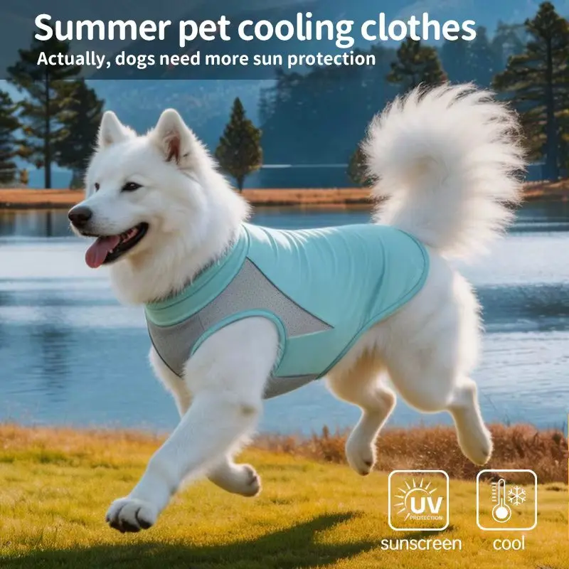 Dog Cooling Clothes Vest UV Sun Protection Breathable Mesh Ice Jacket, Small Medium Large Dogs 1005012226922142