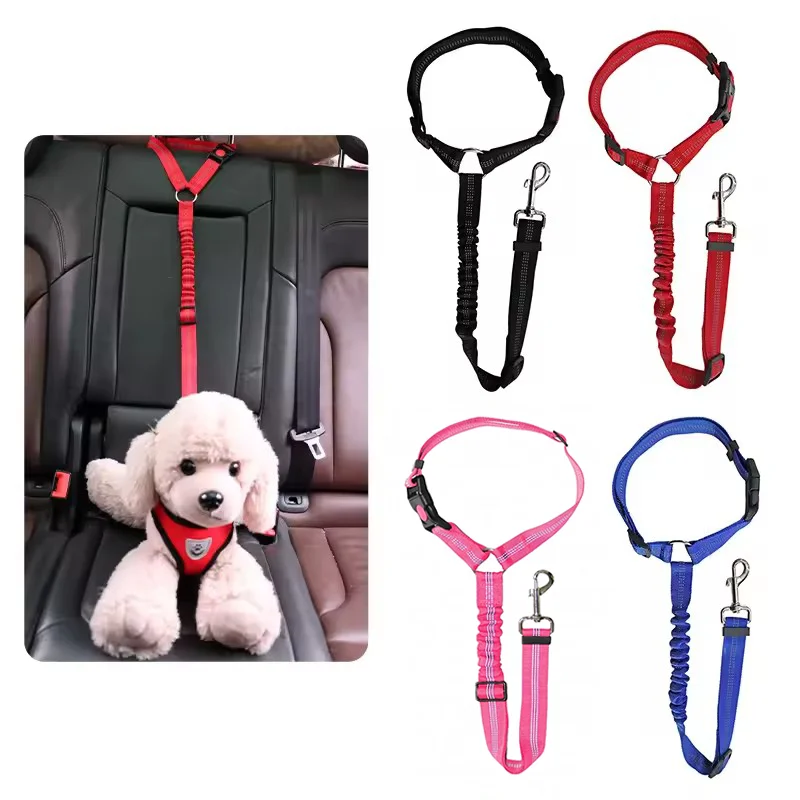 Adjustable Reflective Dog Car Seat Belt Elastic Telescopic Pet Vehicle Safety Strap Anti Burst 1005012227849790