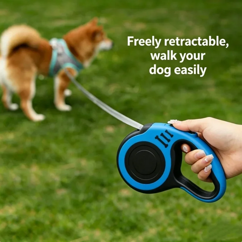 Retractable Dog Leash Heavy Duty Durable Pet Walking Lead Anti Slip Handle One Button Lock 1005012229952284