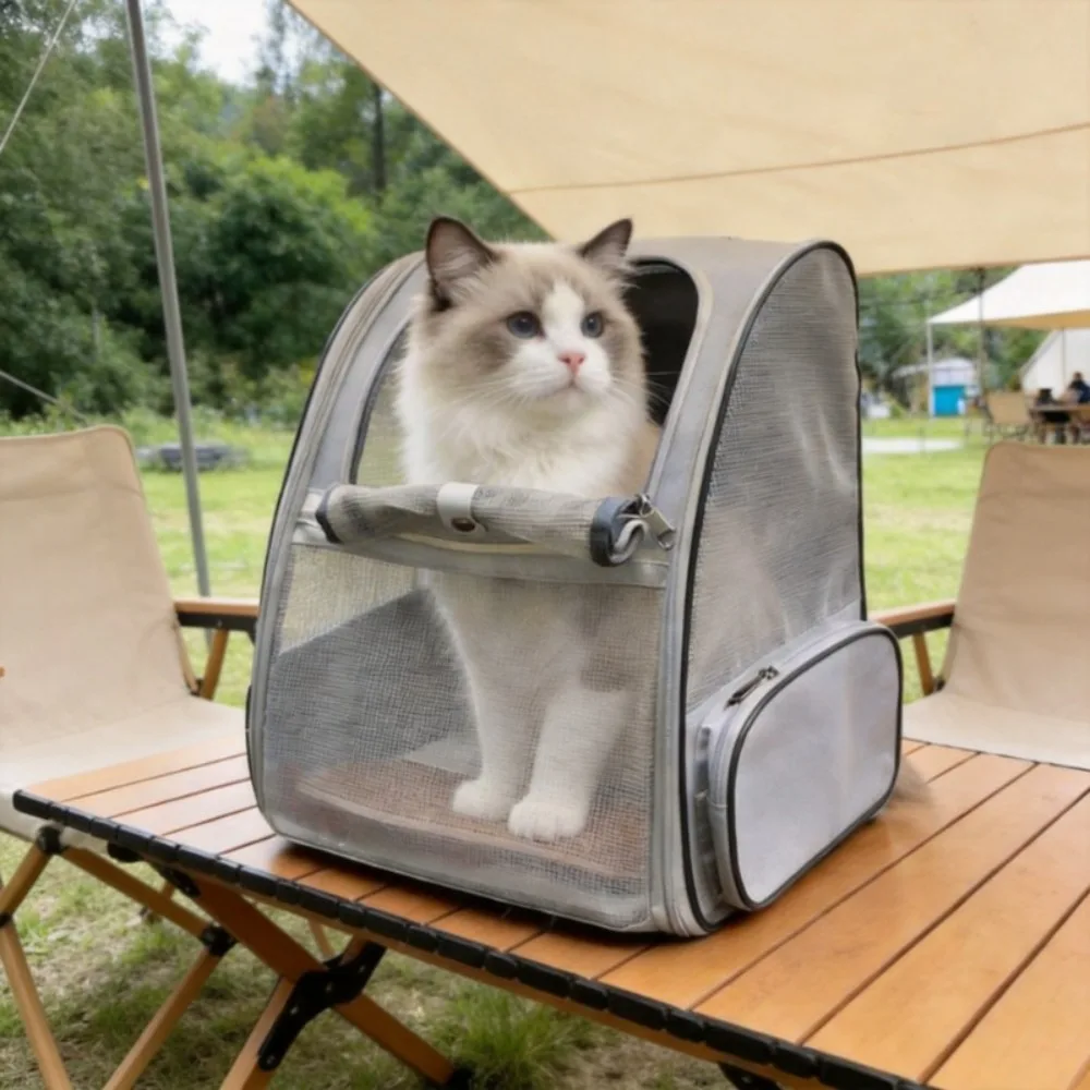 Pet Carrier Bag Breathable Foldable Portable Cat Backpack Outdoor Travel Transport Bag for Cats 1005012231000051