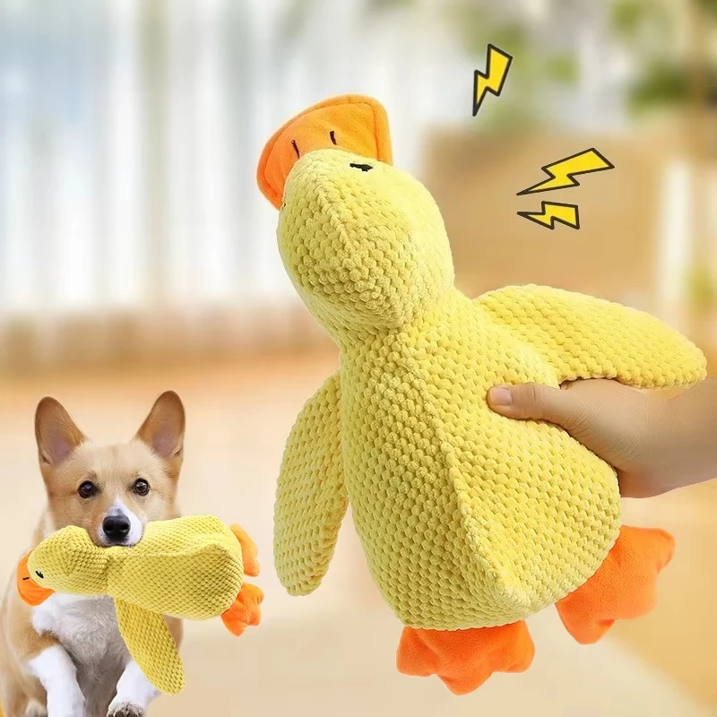 Duck Squeaky Dog Toy Soft Plush Chew Toy for Puppy Boredom Relief Interactive Pet Toys Dog Toys 1005012231182418