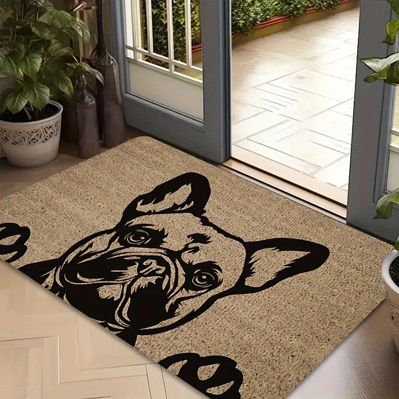 Modern French Bulldog Outdoor Doormat Entrance to a Boutique Coffee Shop Design Studio Foyer 1005012231342892