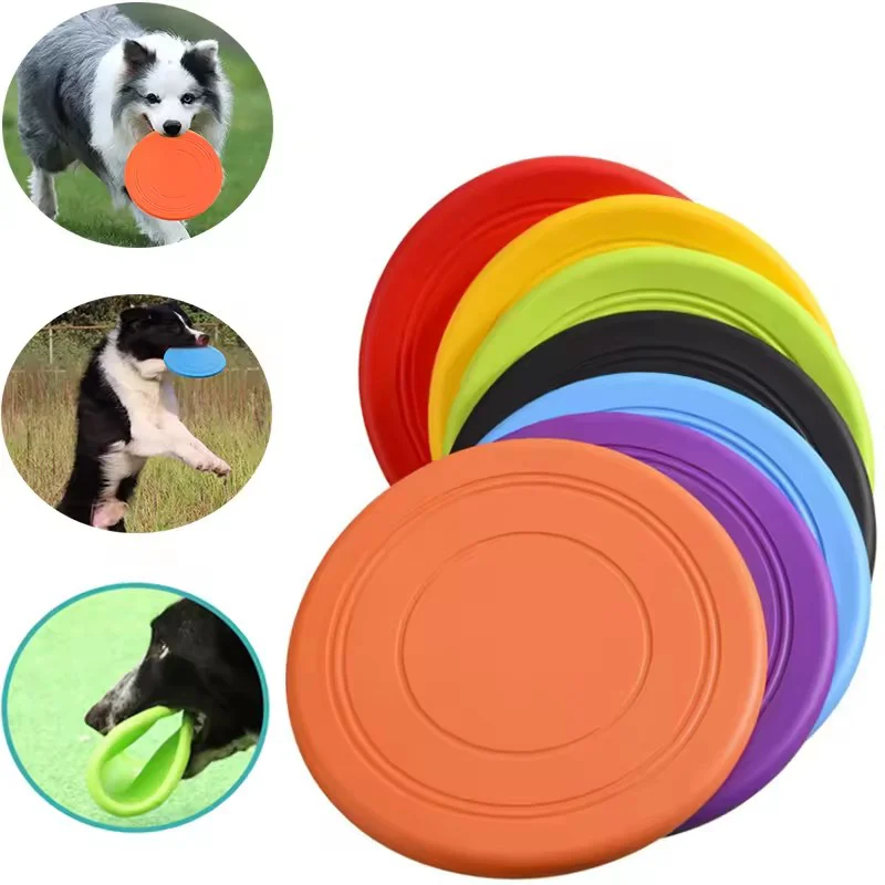 Interactive Pet Flying Disc Soft Rubber Flying Saucer Throwing Toy for Dogs Outdoor Exercise Play 1005012231617539