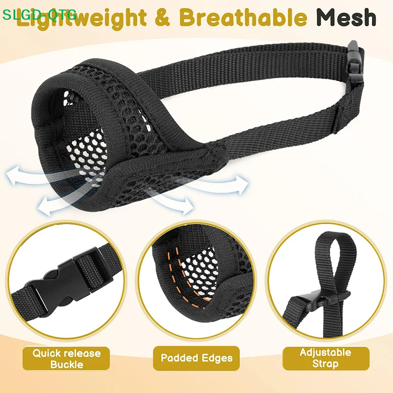 Hot！hot！mesh Muzzle for Short Snout and Small Medium Dogs Anti-Biting 1005012231707491