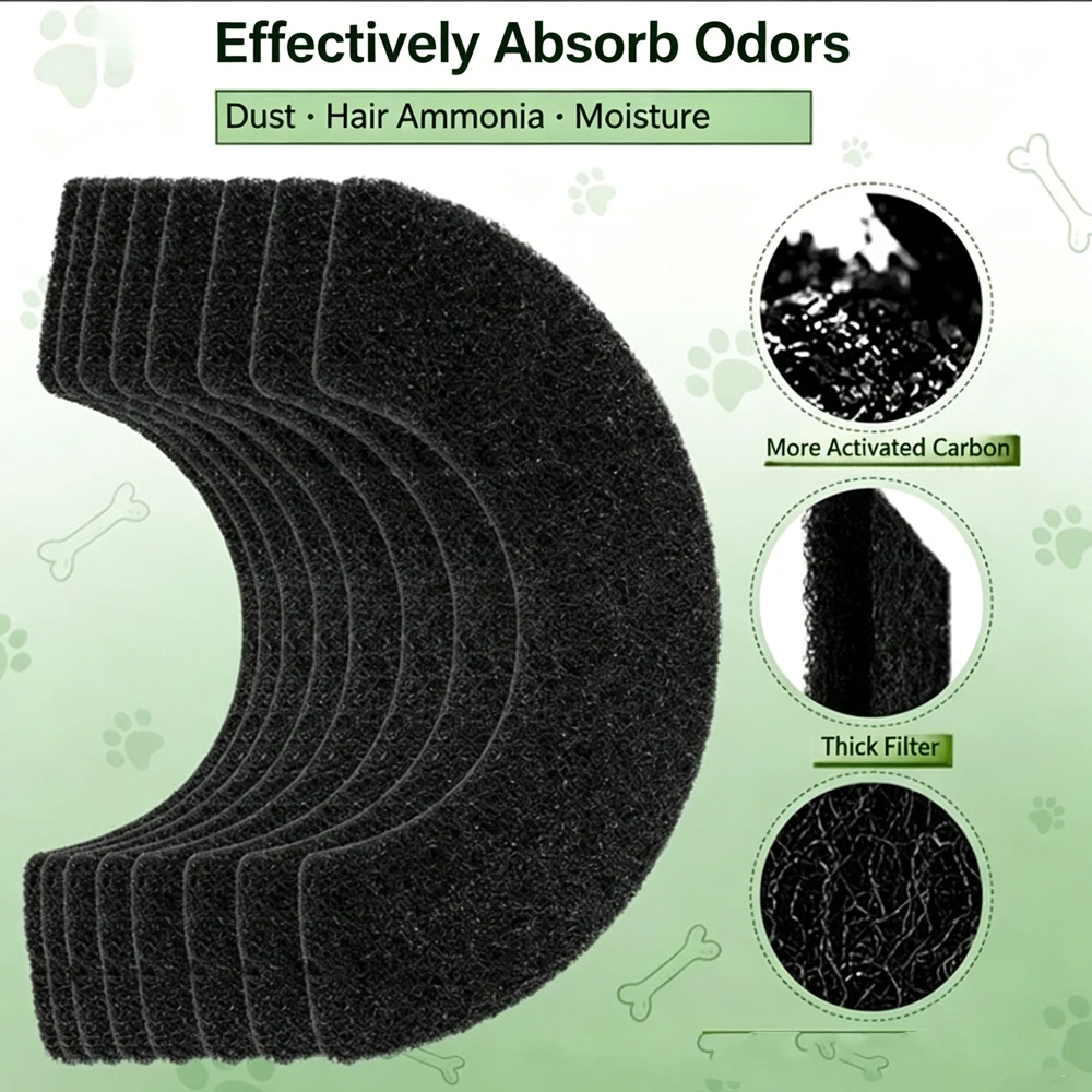 Cat Litter Box Filters Activated Carbon for Litter Robot 4 Deodorizing Cotton Easy Install Toilet 1005012234112289