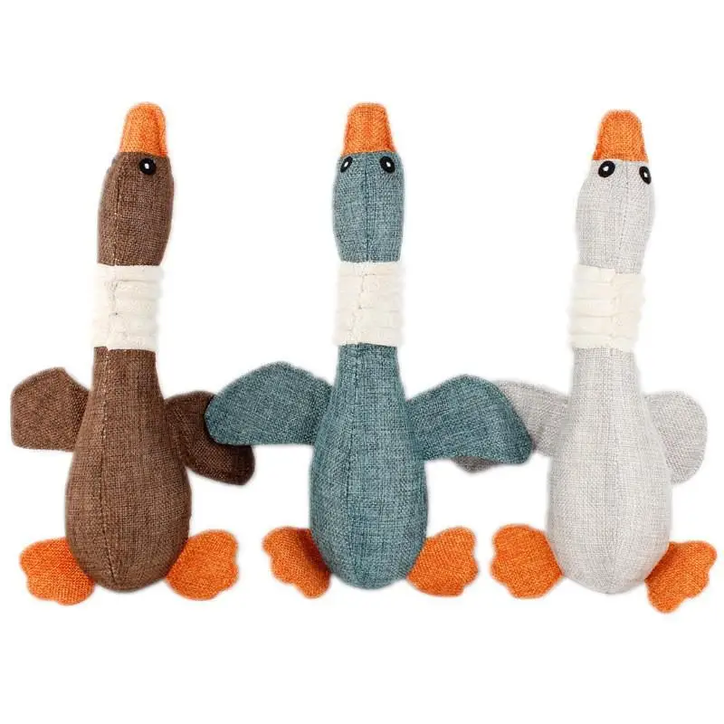 Pet Mallard Duck Dog Toy for Big Chewers Dog Squeaky Goose Puzzle Training Toys Cute Soft Dog (30cm) 1005012237721490