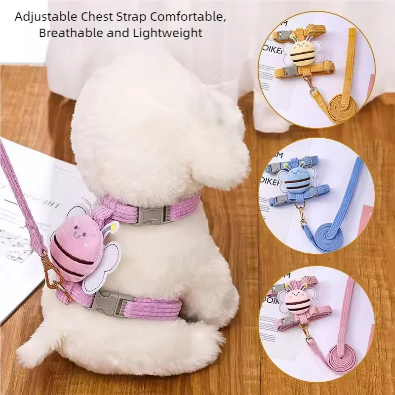 Cute Bee Cat Harness Leash Set I Shape Escape Proof Adjustable Chest Strap Lightweight Breathable 1005012239037879