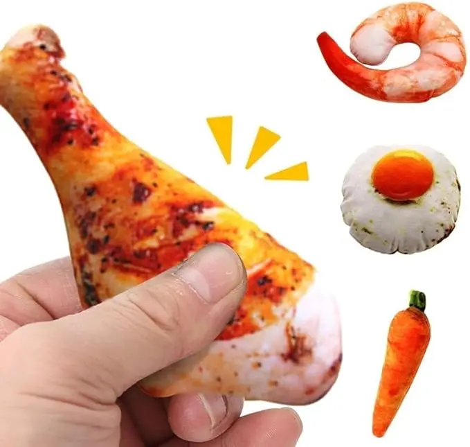 Small Dog Squeaky Toys Funny Chicken Leg Simulation Puppy Play Games Chew Toys Squeaky Pet Cat Toys 1005012249118991