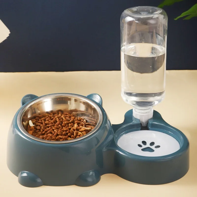 Double Cat Bowl Raised Anti Slip Pet Food Water Feeder No Spill Detachable Design for Cat Dog Puppy 1005012249839422
