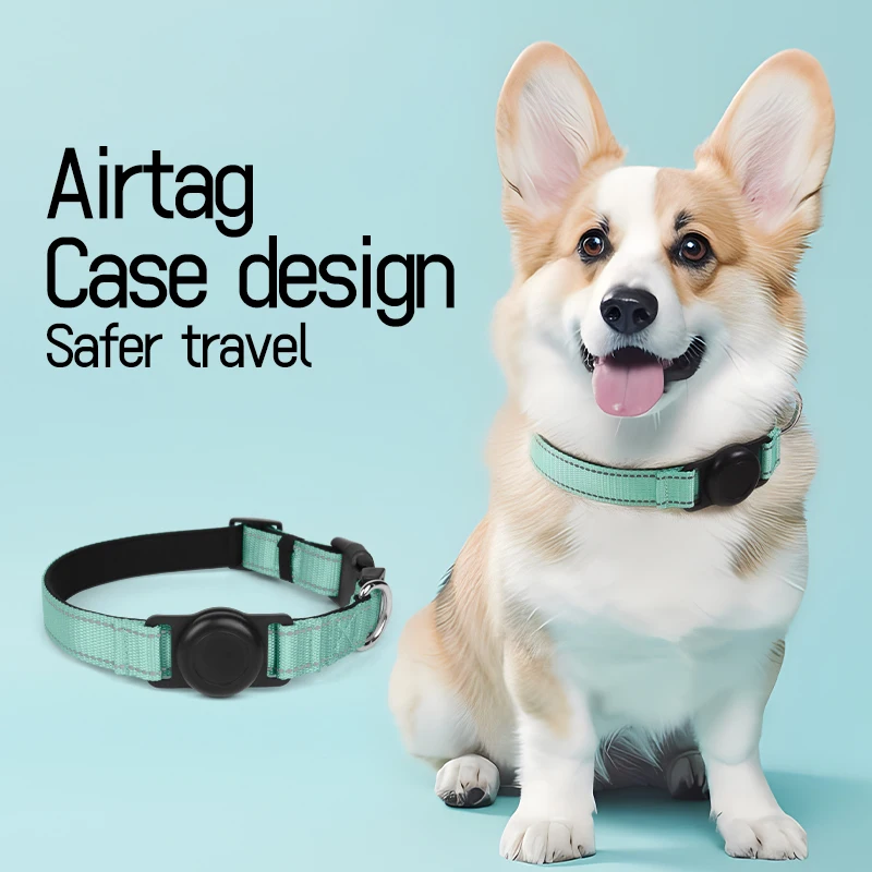 Reflective Airtag Dog Collar with Protective Case Adjustable GPS Pet Collar for Small Medium Large 1005012252292539