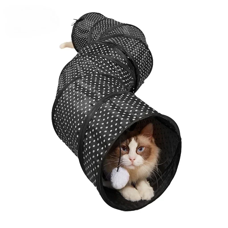 CAWAYI KENNEL Pet Cat Tunnel S-Shape Collapsible Hole Indoor Outdoor Tube Kitty Toy Space-Saving 1005012252842876