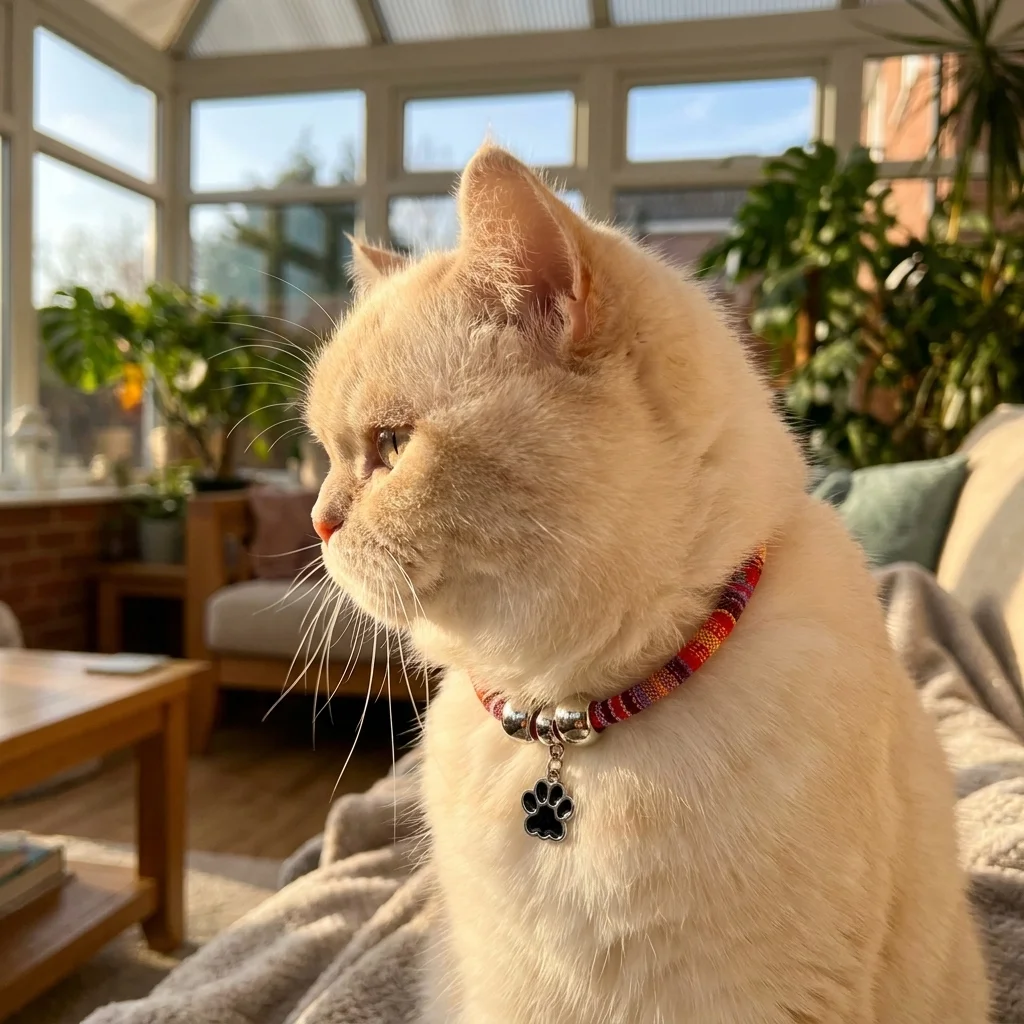 Colorful Pet Collar Adjustable Cat Neck Collar Pendant Necklace with Paw Print Decor 1005012253700247