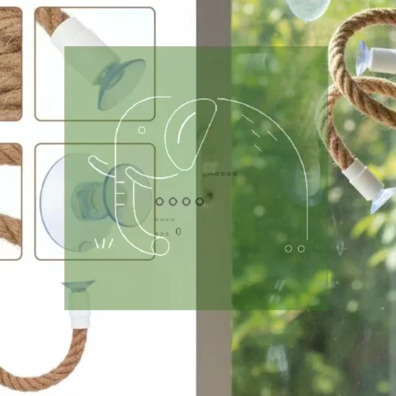Bird Perch Rope Linen DIY Bendable Non Slip Suction Cup Climbing Chew Proof Comfortable Grip Pet 1005012253792906