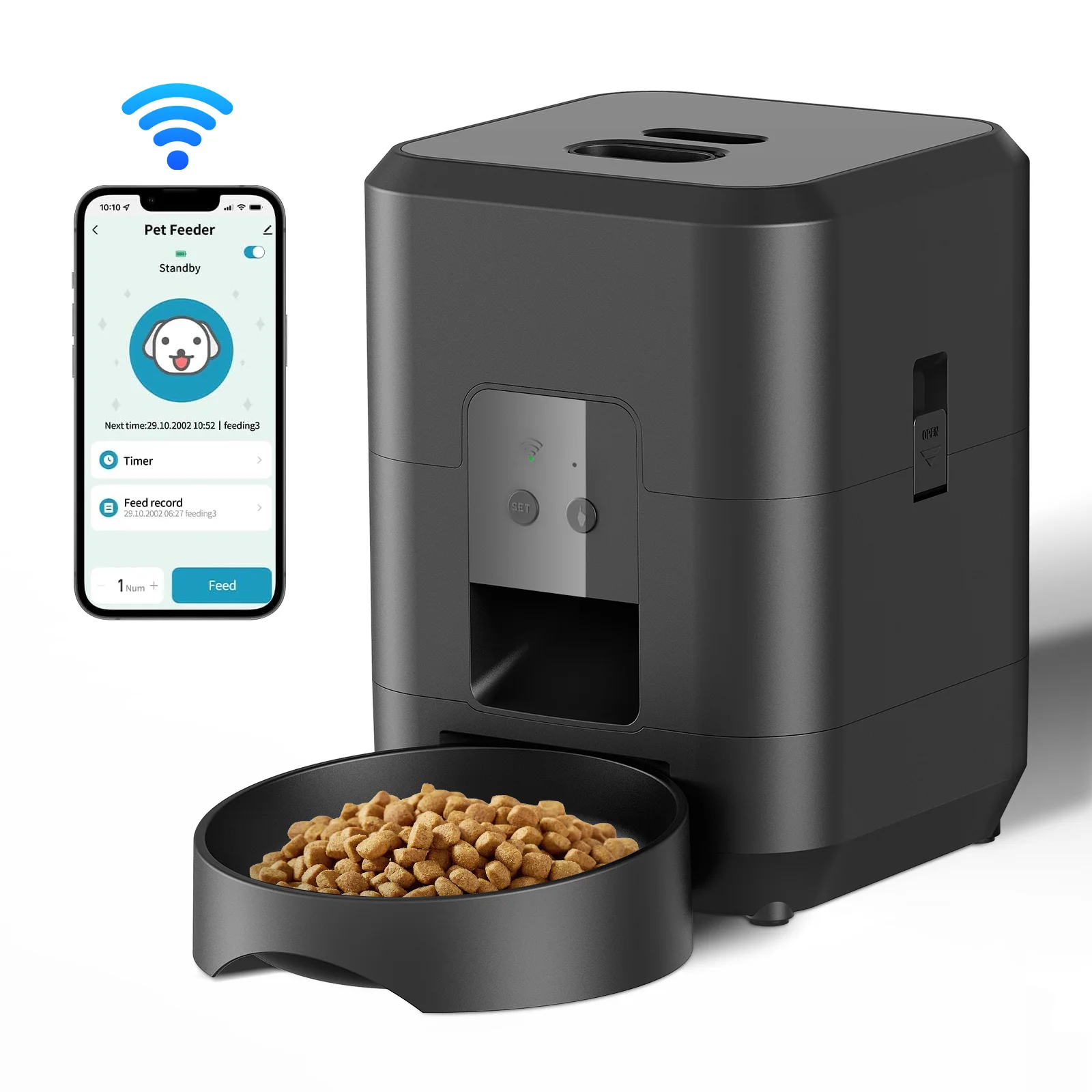 Smart Pet Feeder Automatic Cat Dog Slow Food Machine with Timed Quantitative Dispenser Bowl 1005012256855774