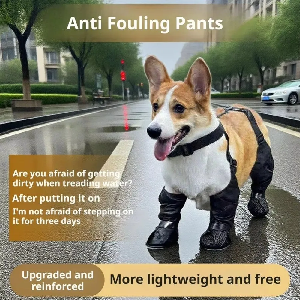 Waterproof Dog Rain Boots Adjustable Dirty-Proof Pets Paws Protector Auxiliary Strap Rubber Sole 1005012259100167