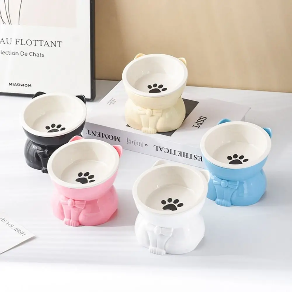 Multi-Use Ceramic Cat Bowl Cute Slanted Mouth Dog Food Feeding Basin Detachable Large Capacity Pet 1005012259907413