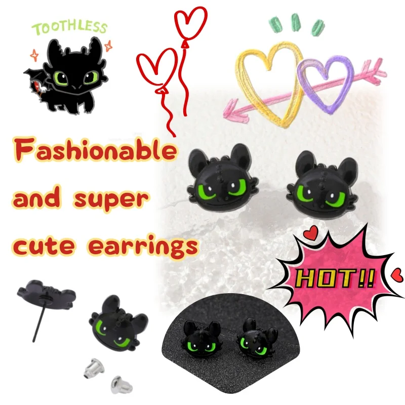 Cute and Playful Dragon Tamer Cartoon Toothless Earrings, Male and Female Niche Accessories 1005012262564653