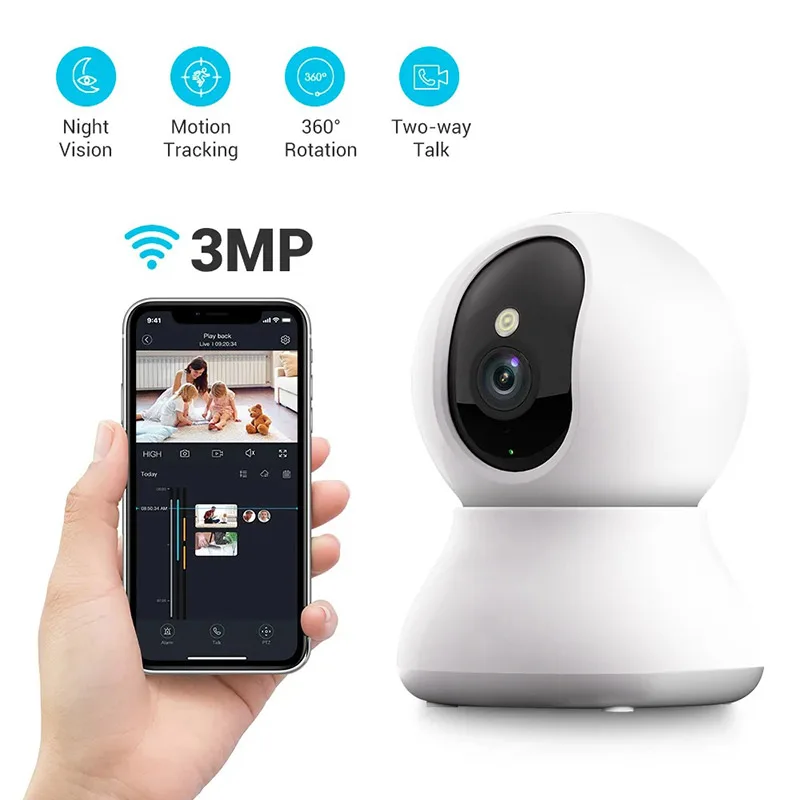 Pet Camera 2K, 360° Indoor Security Camera, Dog Camera with Phone App 1005012263582618