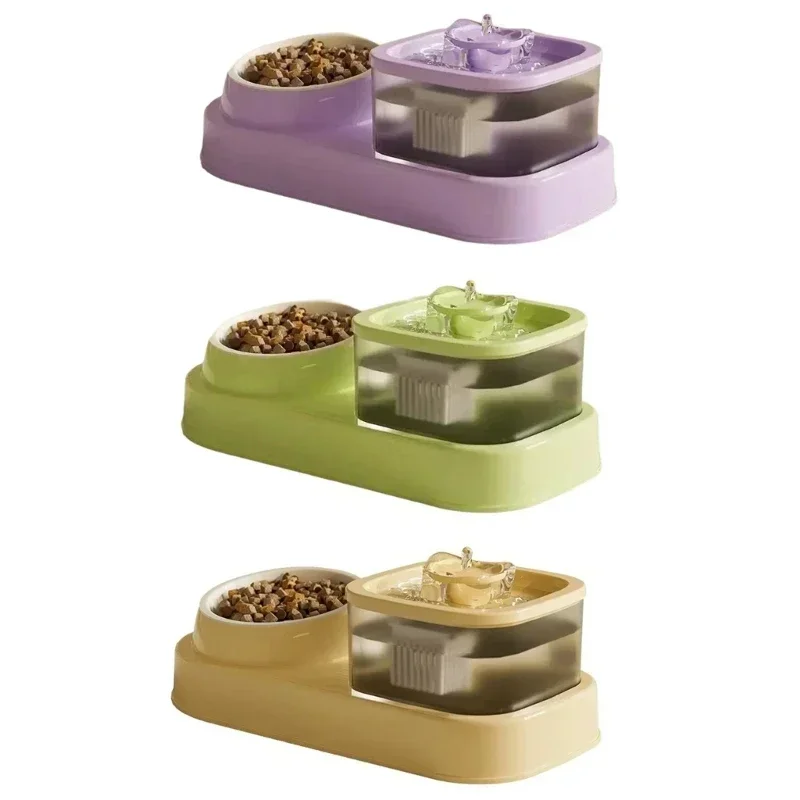Cats Bowl 2 in 1 Water Bowls Water Dispenser Double Bowl Water Circulating 1005012264228031