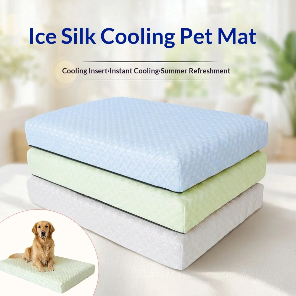 Ice Silk Pet Cooling Mat with Removable Pack, Breathable Washable Dog and Cat Pad 1005012265621537