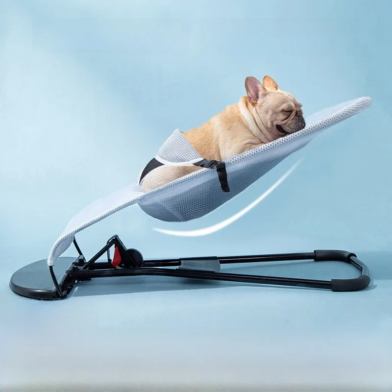 Portable Dog Rocking Chair Pet Bed Teddy Lounger French Bulldog Sleeping Small Swing Net Cloth Dog 1005012266441613