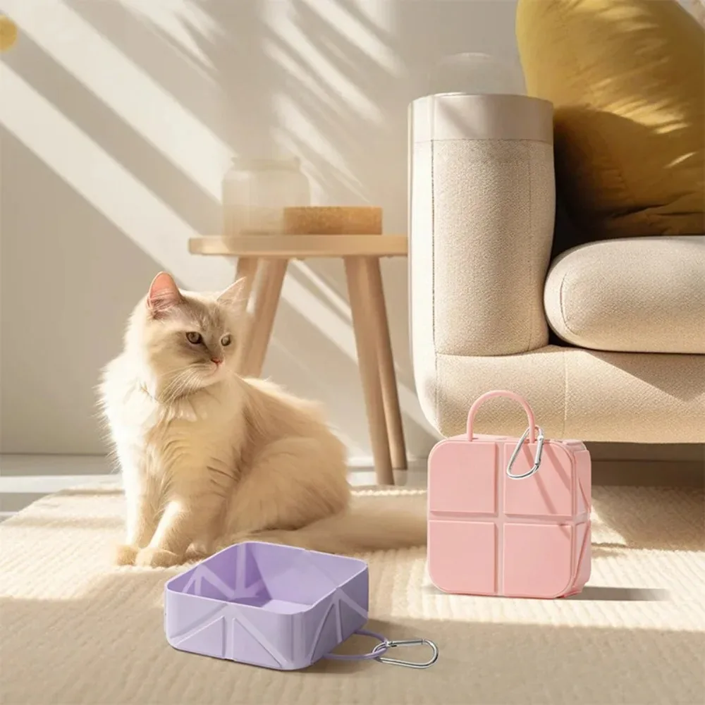 Pet Portable Foldable Bowl Silicone Collapsible Dog Cat Water Food Bowl Outdoor Travel Camping (1PC) 1005012266682431