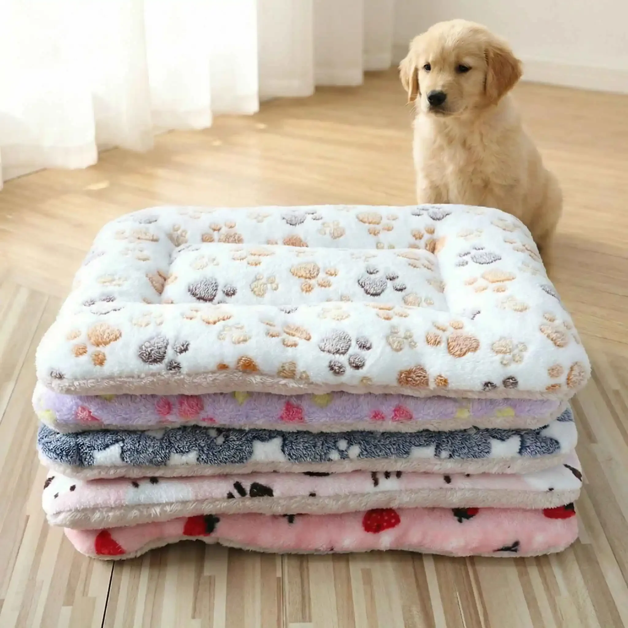 Portable Dog Sleeping Bed Mats Pet Blanket Plush Washable Cat Sofa Bed Mat Home Travel Comfortable 1005012268141615