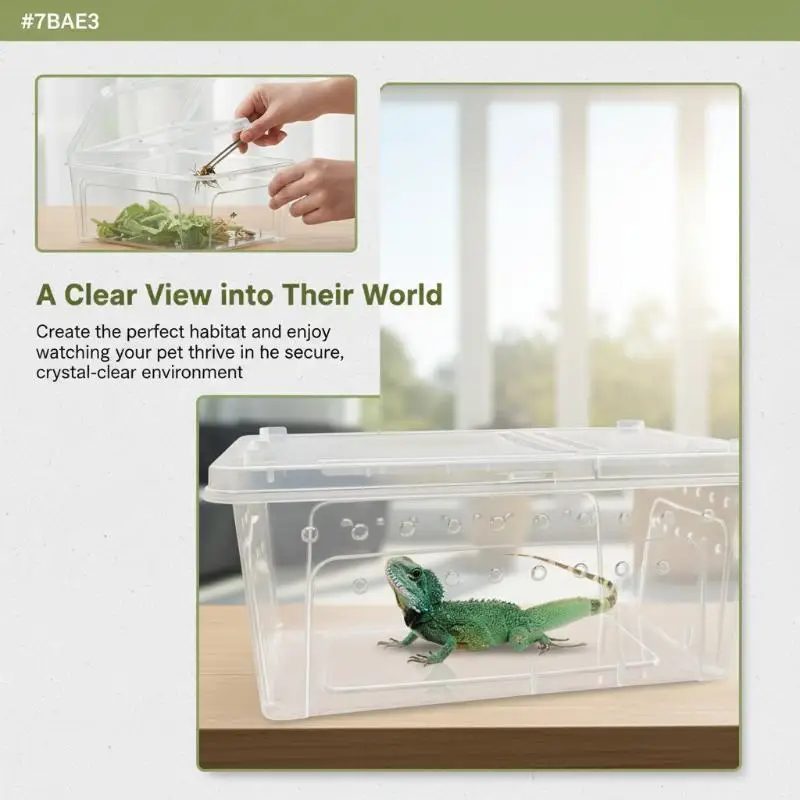 Stackable Reptile Terrarium Tank Ventilated Escape-Proof Breeding Box for Turtle Lizard Small Pets 1005012268928275