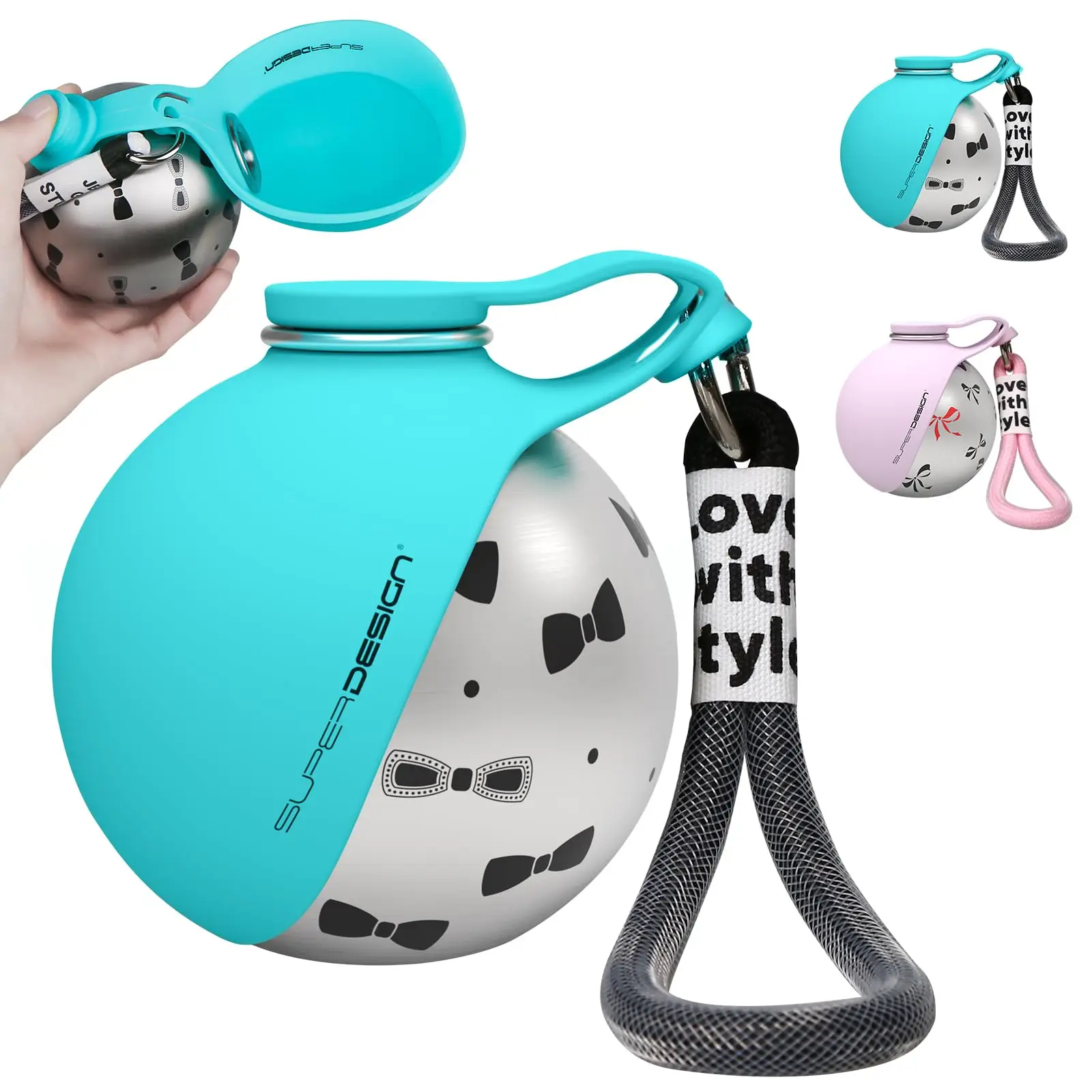Portable Dog Water Bottle Stainless Steel&silicon Leak-Proof Compact Dogoutside Travel Water (2 In-1) 1005012269036908
