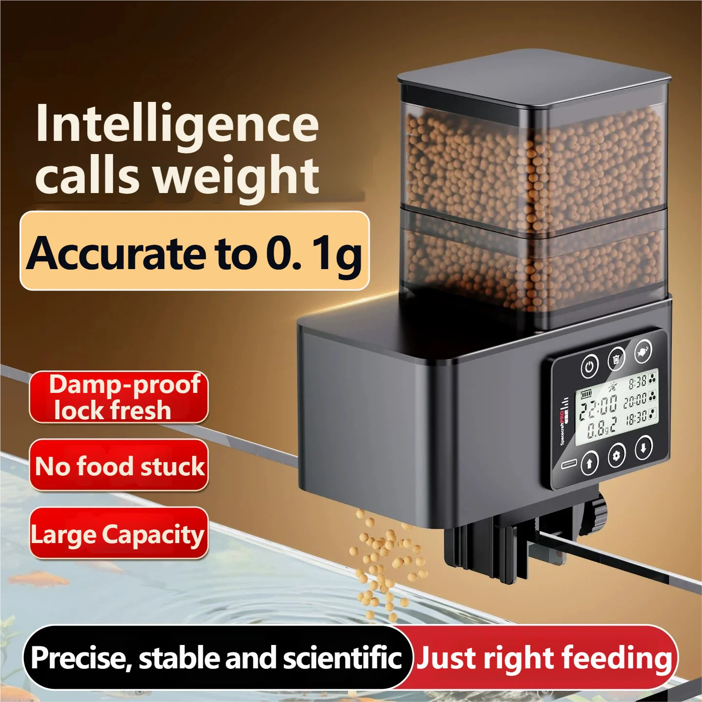 Automatic Fish Feeder Fully Automatic Weighing Anti Scattering Timed Feeder Smart Weighing Fish 1005012270318807