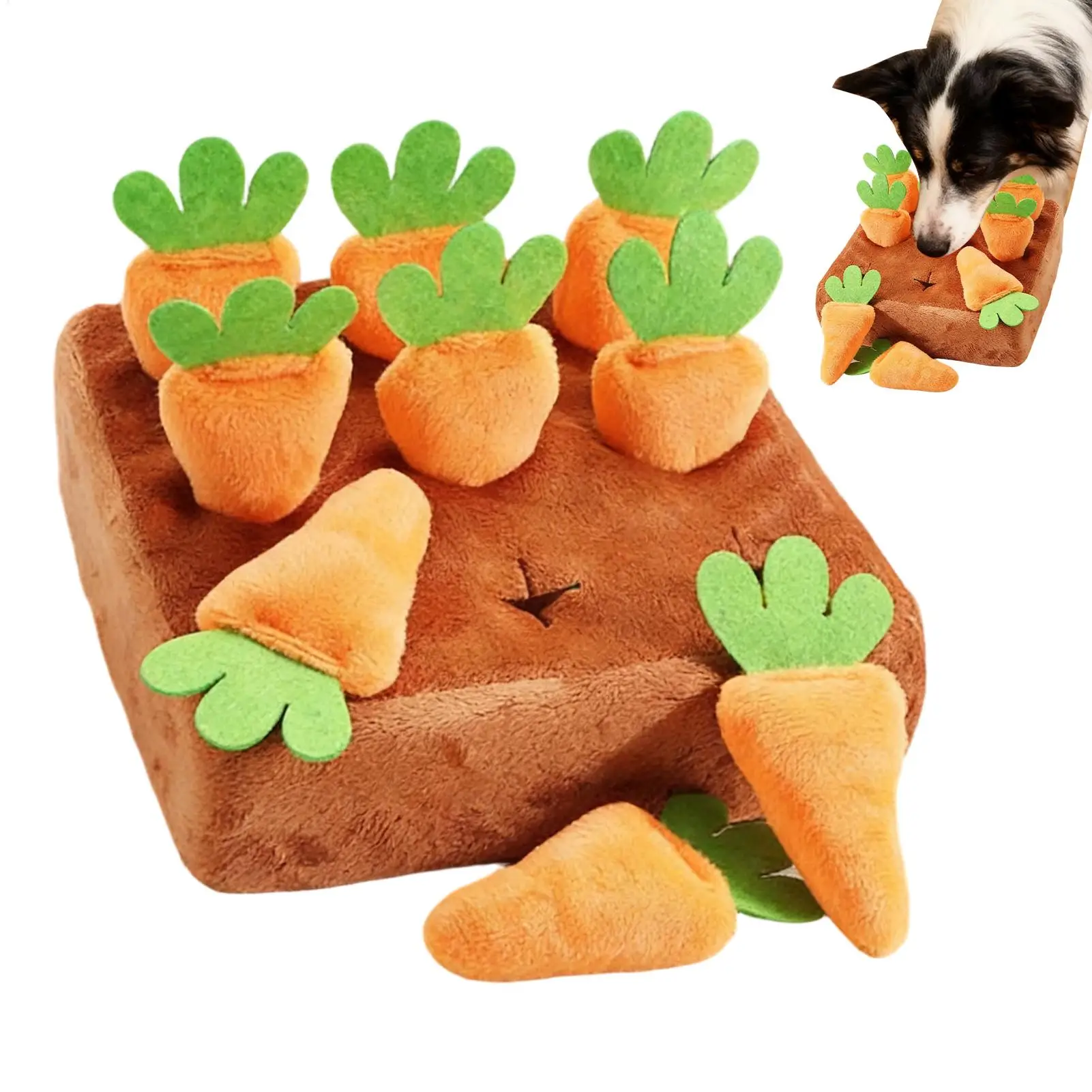 Dog Snuffle Mat Interactive Feeding Puzzle Game with Removable Carrots for Puppy Mental Stimulation 1005012274255085