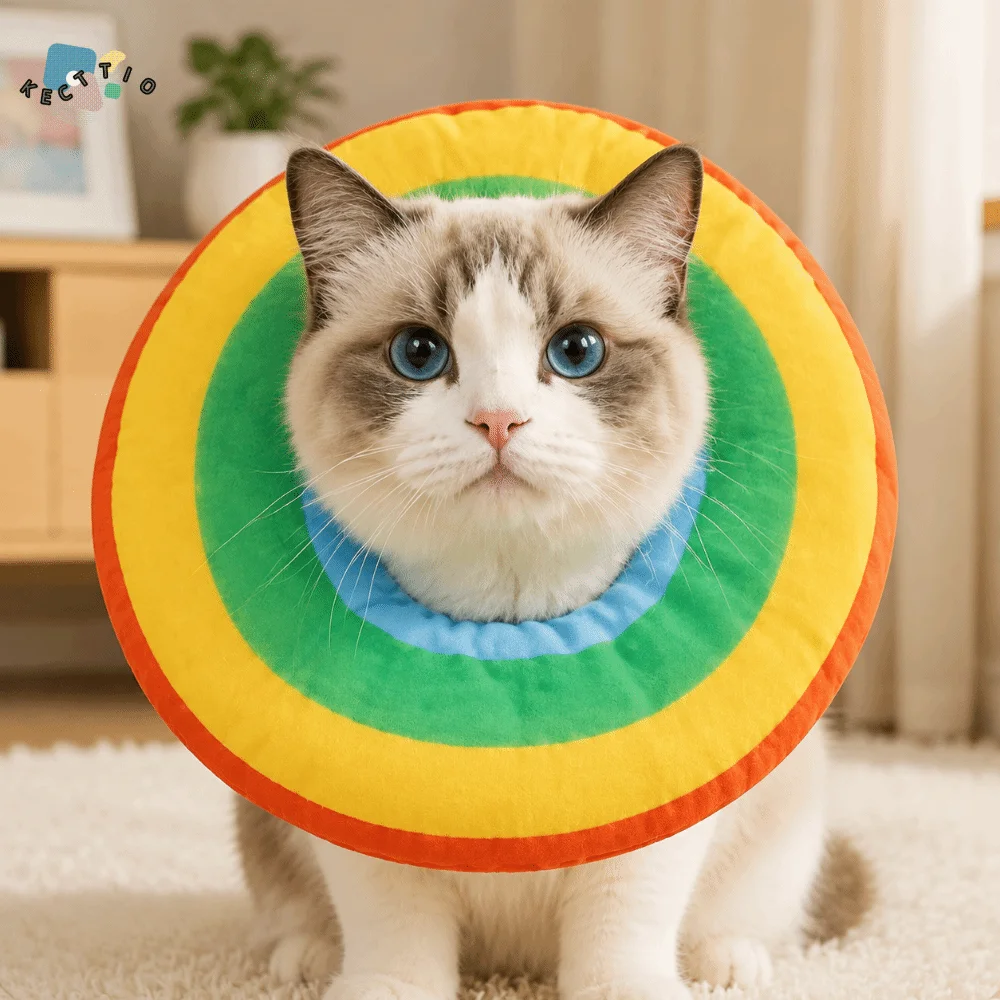 Adjustable Cat Elizabethan Collar Comfortable Soft Anti-Licking Collar Lightweight Cartoon Cat 1005012275614488