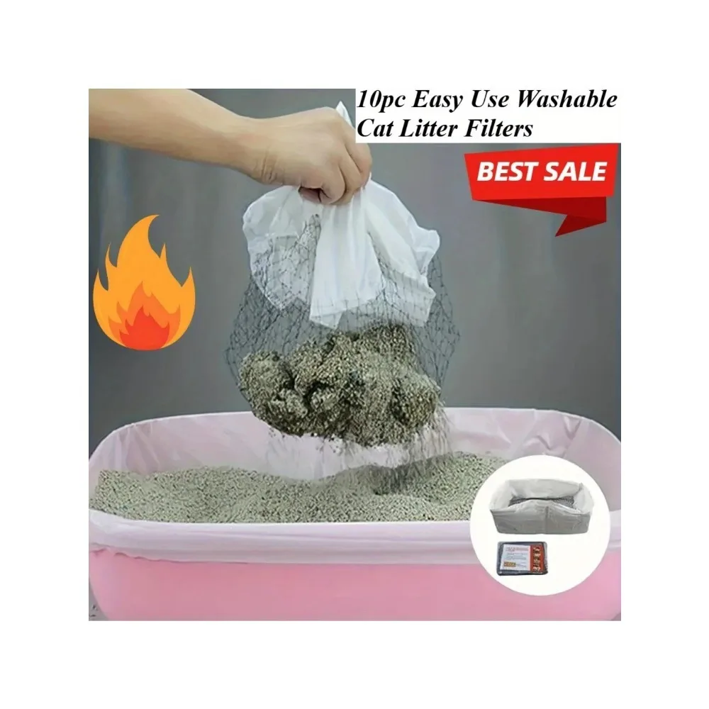 Washable Cat Litter Filter Recyclable Reusable Fine Craft Easy Use Liner Mat for Pet Box (10Pcs) 1005012276893777