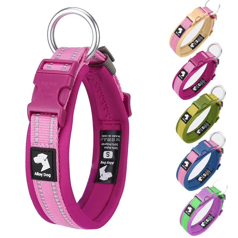 Non-Choke Breathable Dog Collar Soft Neoprene Padded Safety Pet Collar for Small Medium & Large 1005012278727005
