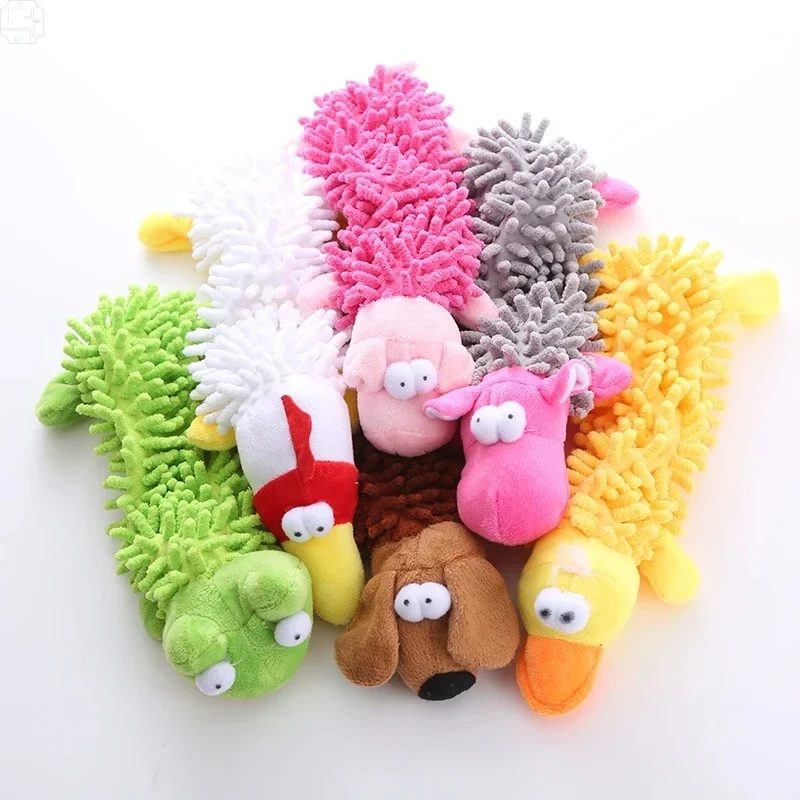 The Dog Can't Chew Through the Self-Amusing Pet Plush Toy Mop Hair Dental Chew Squeaky Toy 1005012278783299