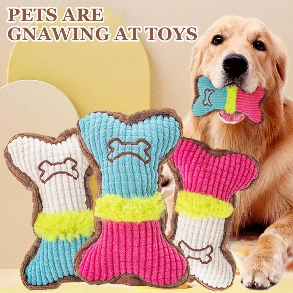 Squeaky Plush Bone Dog Toy 1005012279730869