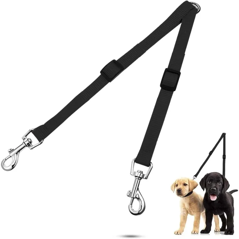 Two in One Strong Nylon Traction Rope Double Dog Leash V Shape Adjustable Pet Colorful 1005012281576978