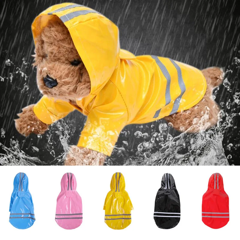 Reflective Strip Dog Hooded Raincoat Waterproof Breathable Pet Outdoor Jacket Rain Wear Clothes 1005012282962605