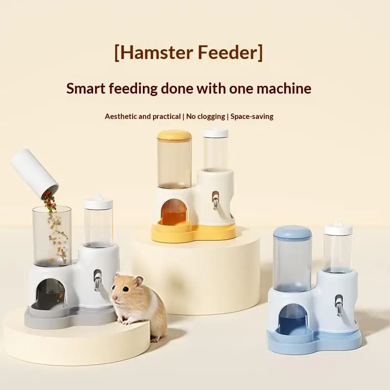 Hamster Automatic Feeder Water Dispenser 2 in 1 Set for Small Pets Guinea Pig Gerbil Cage 1005012283813687
