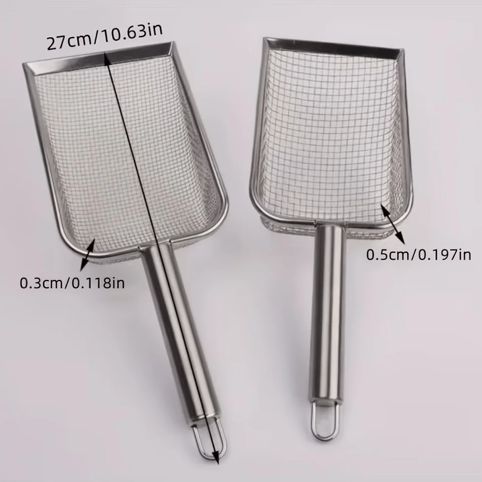 Stainless Steel Cat Litter Scoop with Non Slip Handle Two Sizes Sifting Mesh Durable for Clumping 1005012285177663