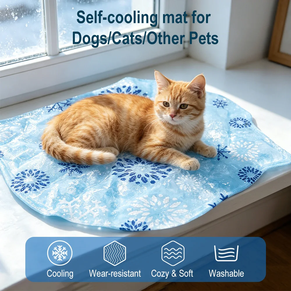 Cat Cooling Mat Summer Pet Cold Bed Leaf Shaped Pet Coolings Mat Washable Moisture-Proof Portable 1005012289404254