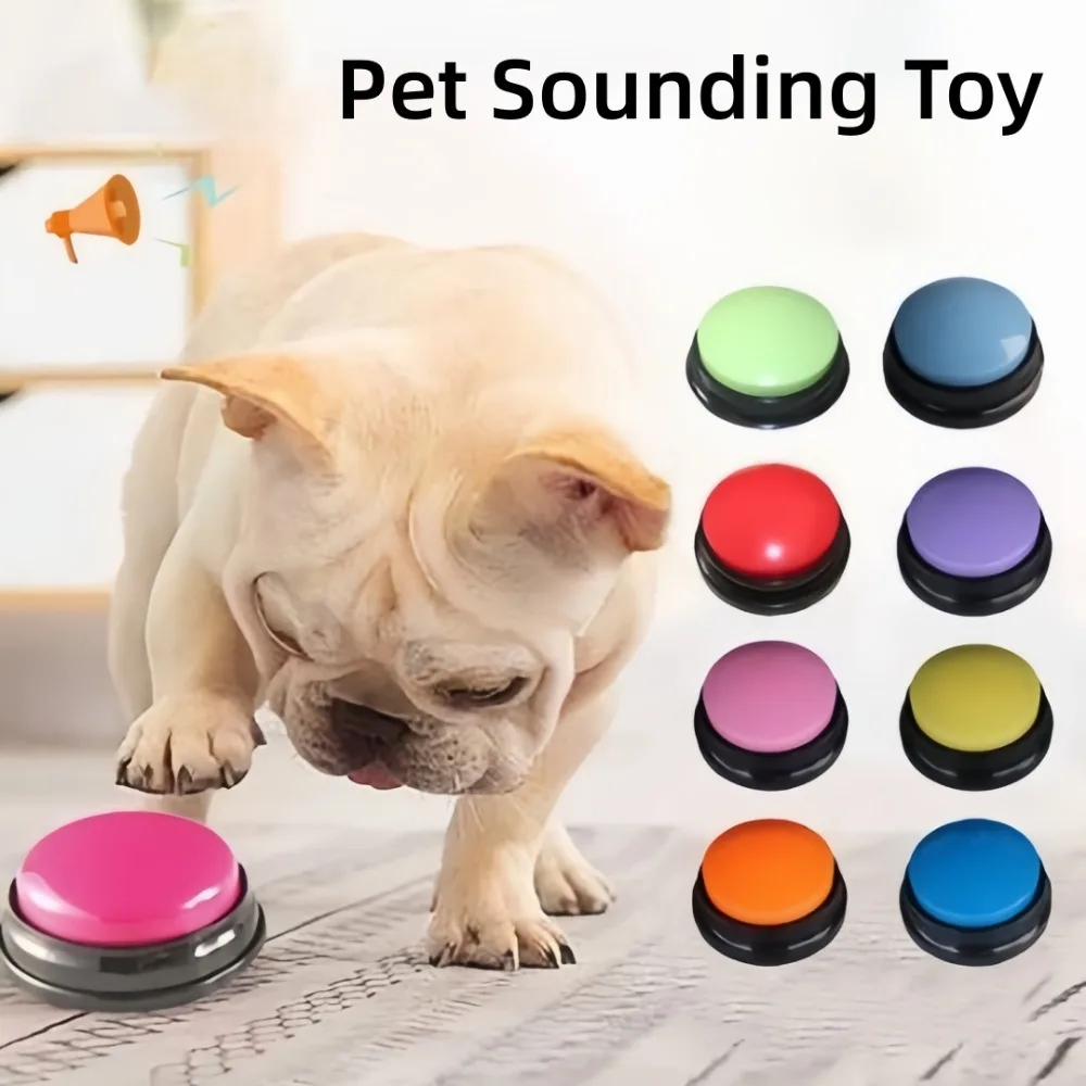 Dog Toy Recordable Button Pet Voice Press Bell Training Speaking Teach Talk Study Communication 1005012290355608