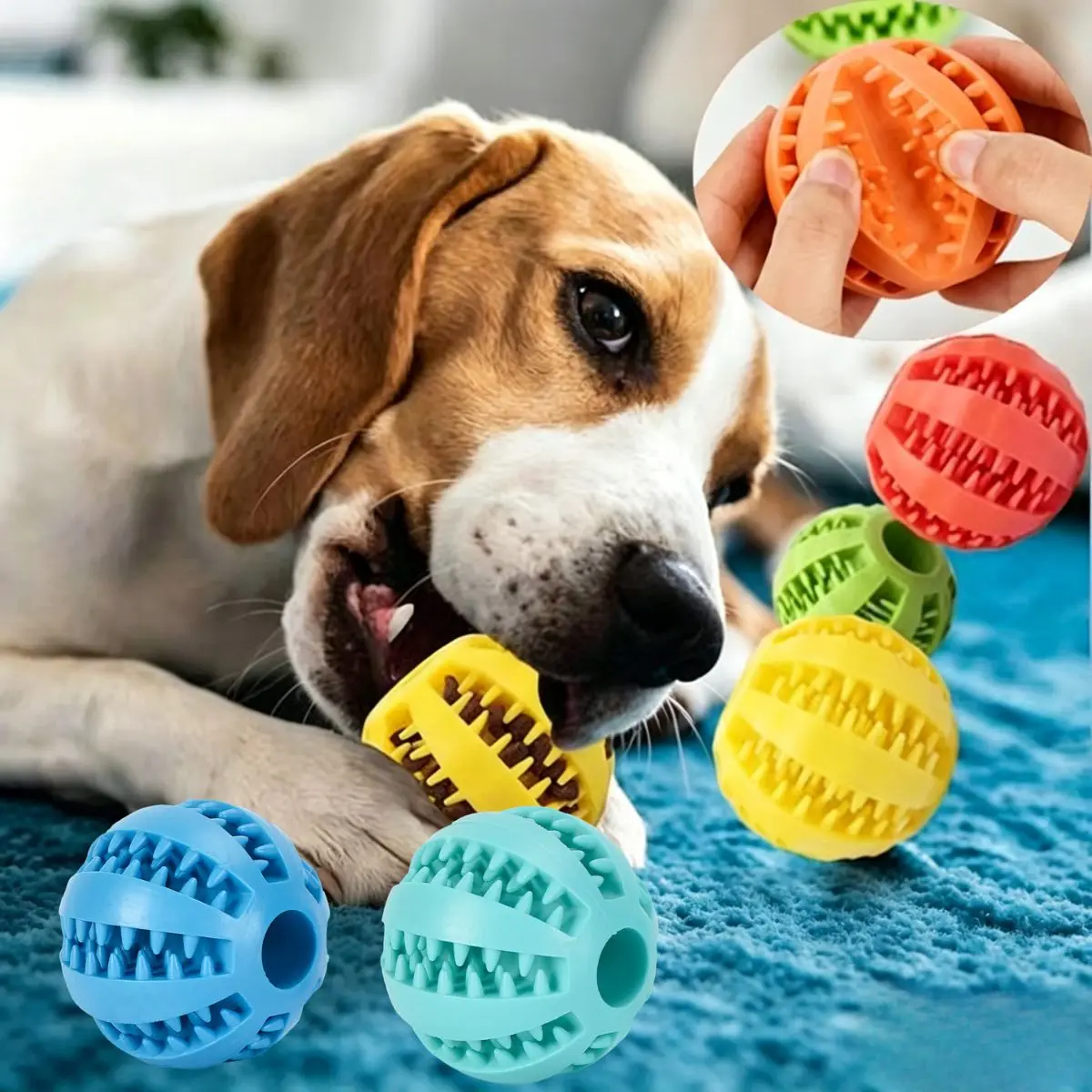 Dog Toy Ball Bite Resistant Teething Toys Balls for Small/Medium/Large Dog and Puppy Cat Dog Pet 1005012290413699