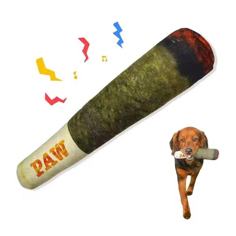 Dog Toy Funny Interactive Dog Toys Cigar Design Sound Making Toy Plush Squeaky Pet Grinding Teeth 1005012291506782