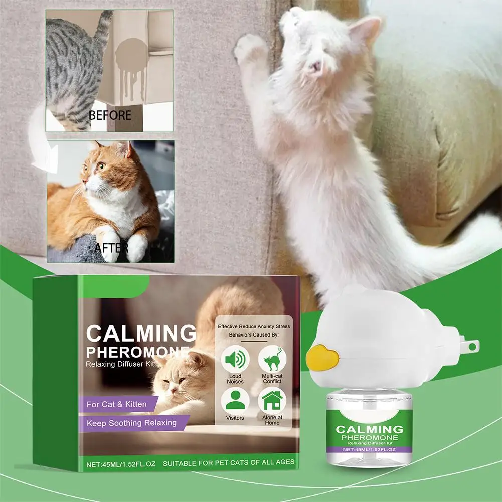 Cat Calming Pheromone Diffuser Kit with Refill Relaxing Anti-Anxiety Stress Relief Soothing 1005012294485469