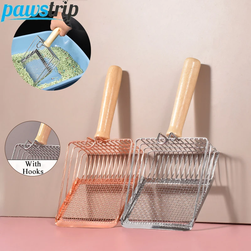 Stainless Steel Cat Litter Scoop Durable Mesh Kitten Litter Cleaner Pet Cleaning Tools With (2 in 1) 1005012296521177